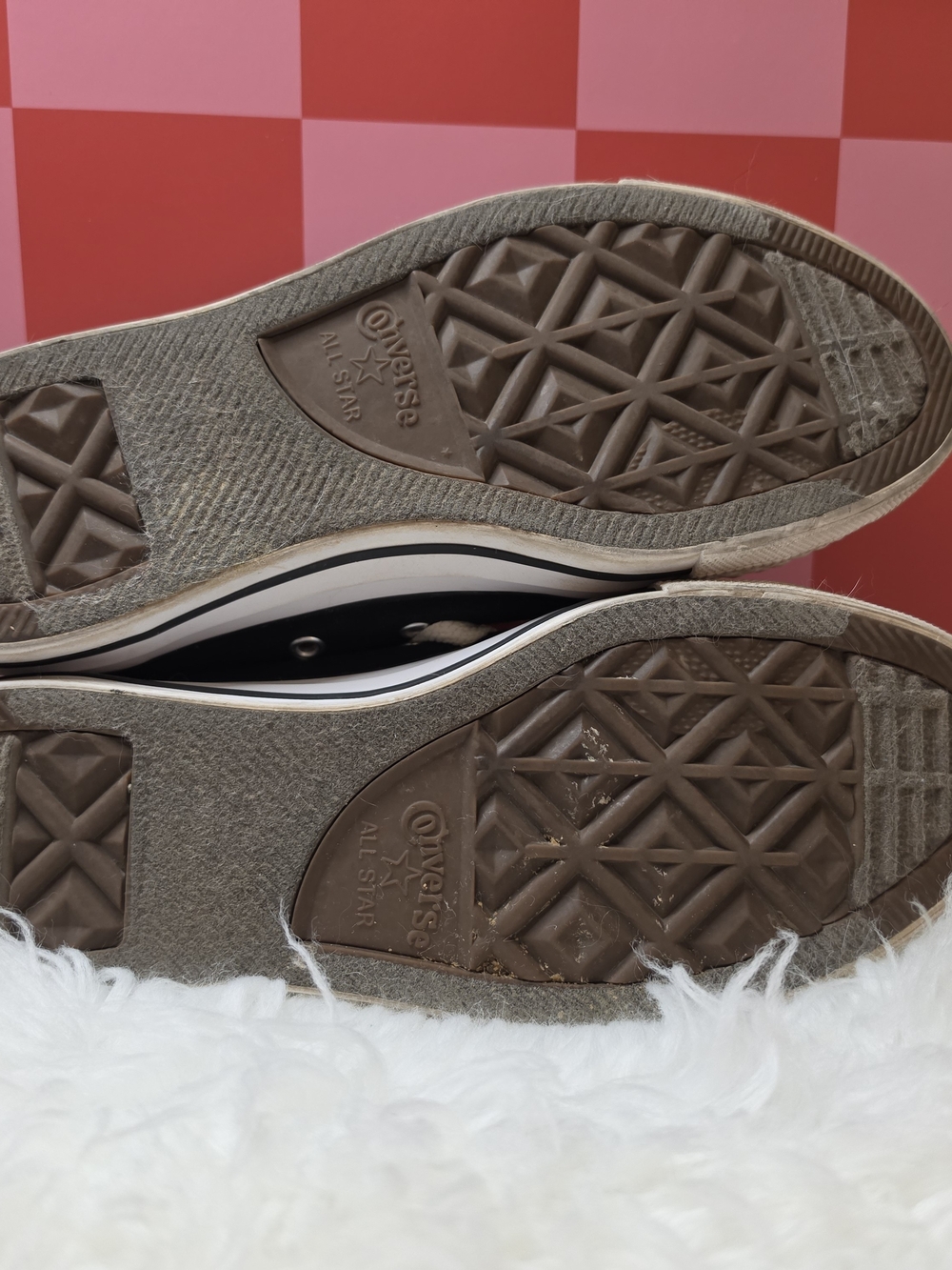 Converse Womans Black and White Low-Top Canvas Sneakers Decorative Double Tongue - Picture 8 of 8